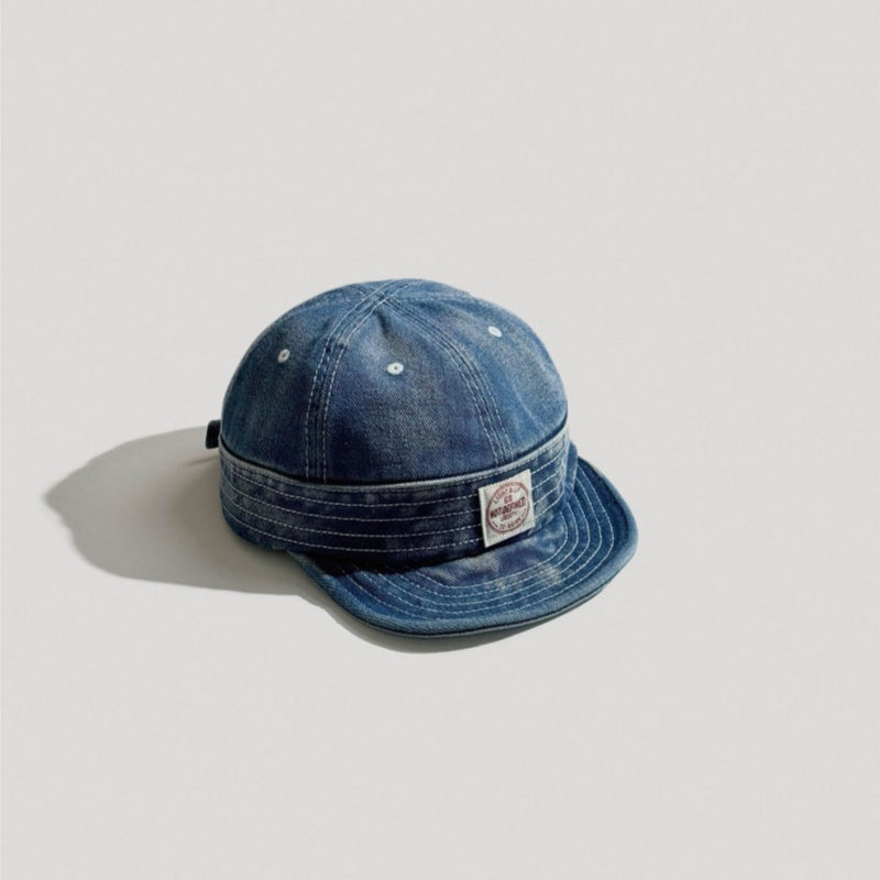 Retro Denim Flip Hat Beret Casual Cap Adjustable Hat