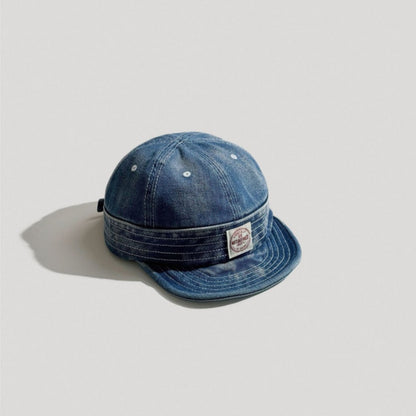 Retro Denim Flip Hat Beret Casual Cap Adjustable Hat
