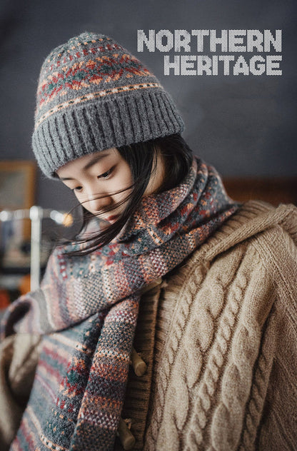 Retro Couple Warm Soft Knitted Hat and Scarf