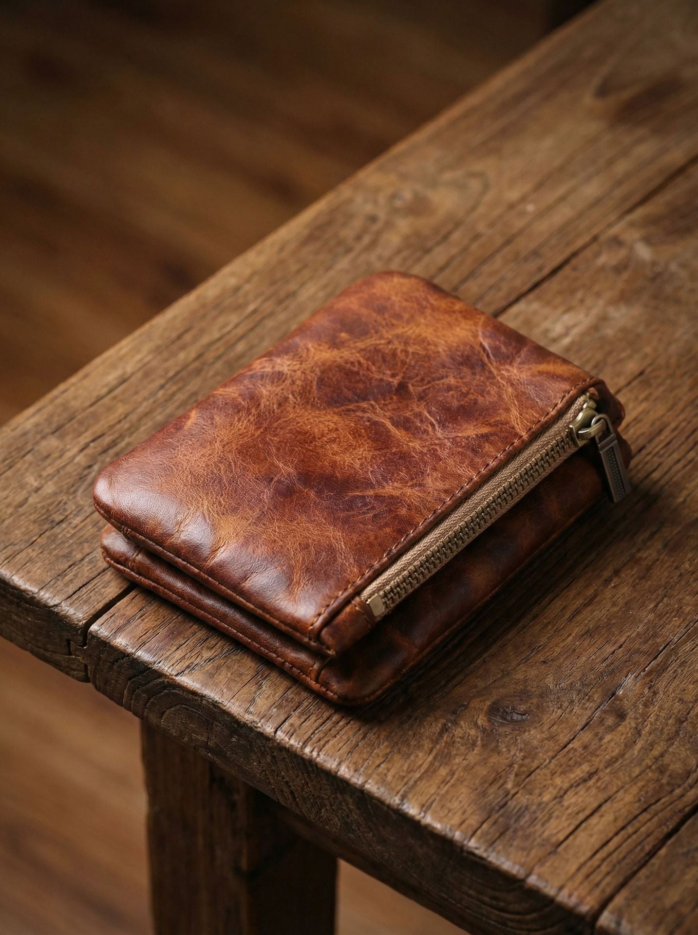 Retro Leather Handmade Short Wallets