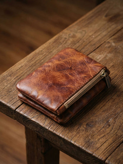Retro Leather Handmade Short Wallets