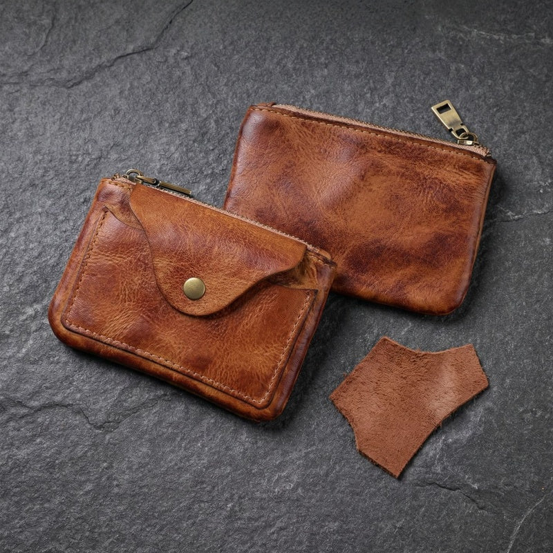Vintage Leather Handmade Card Wallet