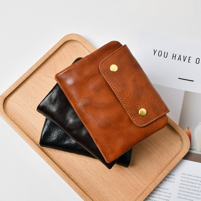 Retro Handmade Leather Short Wallet