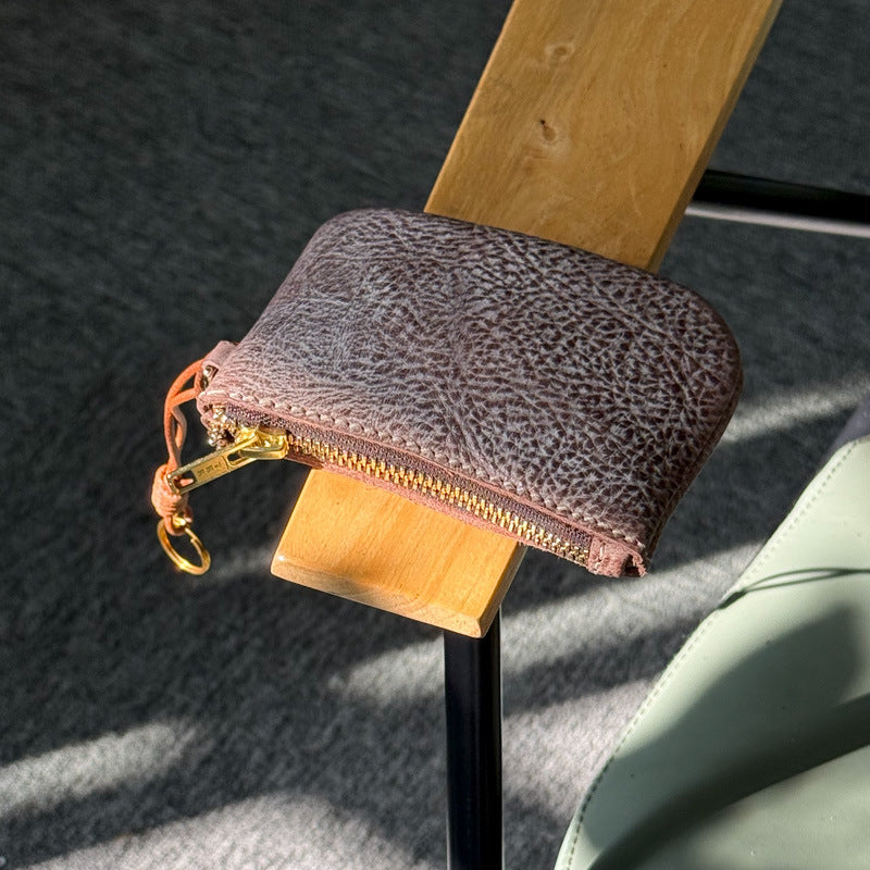 Retro Handmade Leather Zipper Wallet