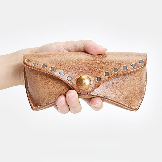 Retro Handmade Leather Glasses Case