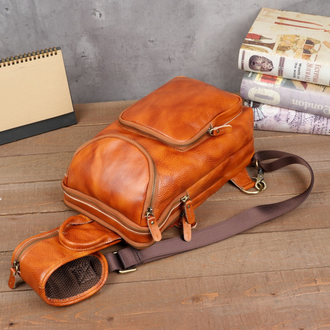 Retro Handmade Leather Chest Bag Crossbody Bag