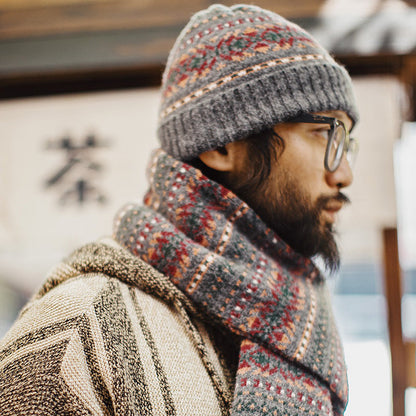 Retro Couple Warm Soft Knitted Hat and Scarf