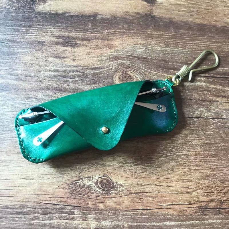 Retro Tanned Leather Glasses Case