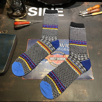 Winter colorful mid-calf socks thickened ethnic style boot socks