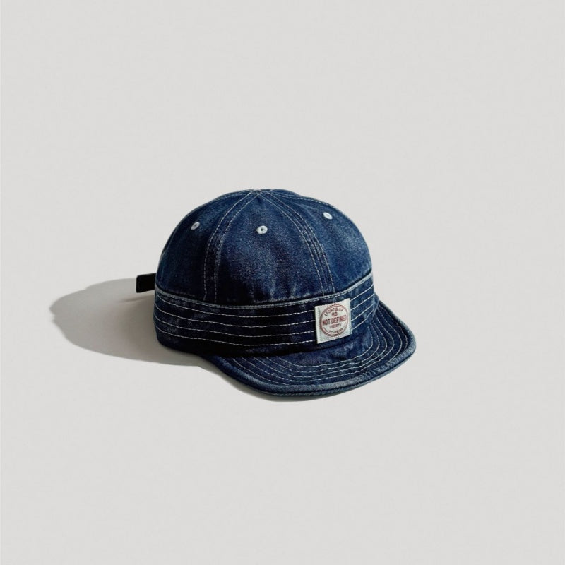 Retro Denim Flip Hat Beret Casual Cap Adjustable Hat