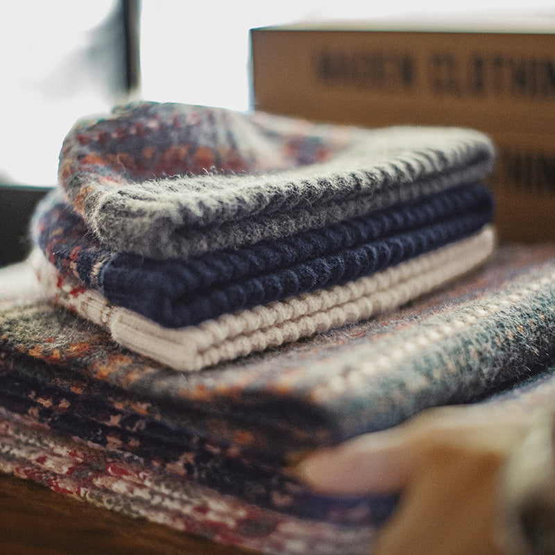 Retro Couple Warm Soft Knitted Hat and Scarf