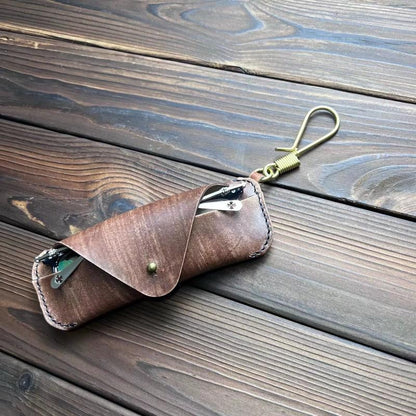 Retro Tanned Leather Glasses Case