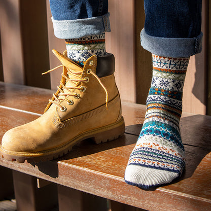 Winter colorful mid-calf socks thickened ethnic style boot socks