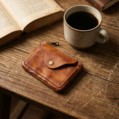 Vintage Leather Handmade Card Wallet