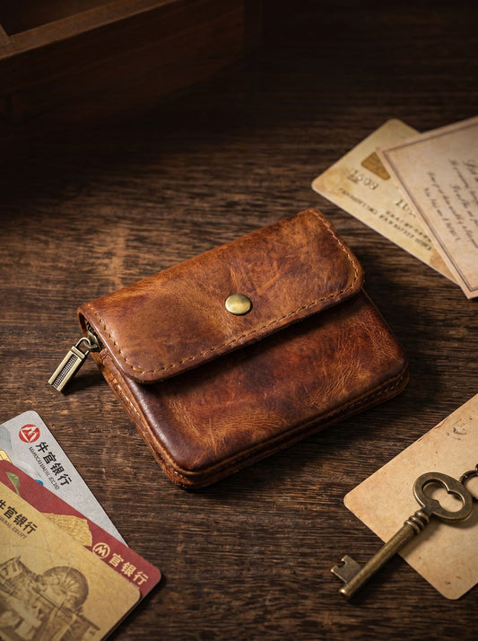 Vintage Leather Cards Holder Coin Wallet