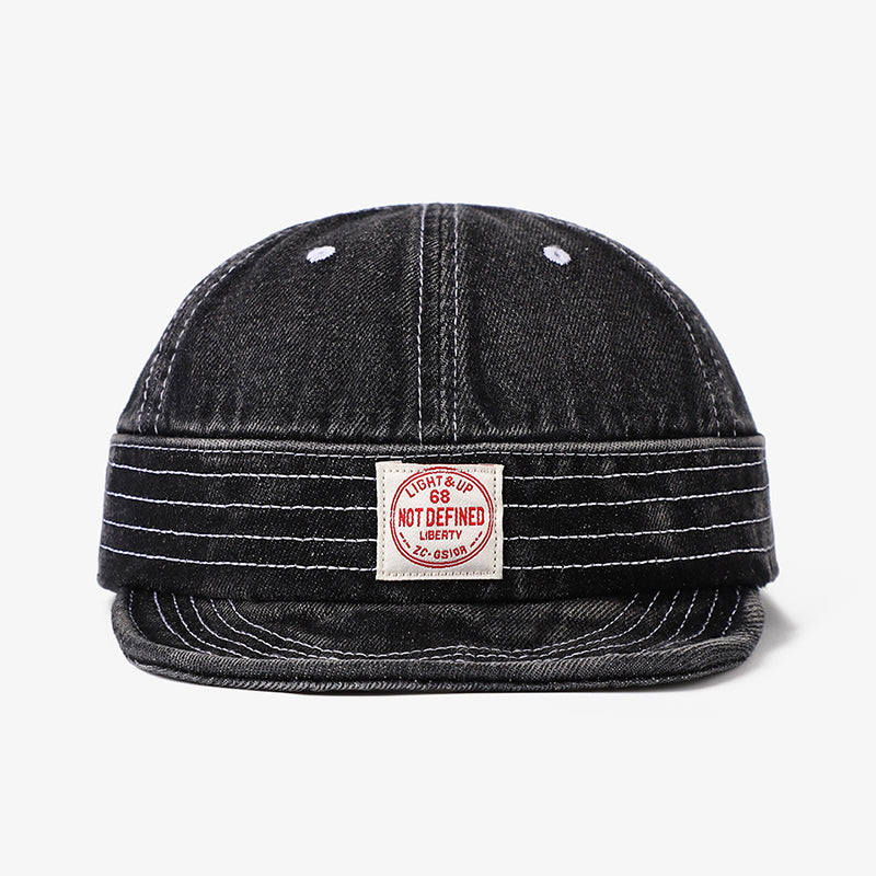 Retro Denim Flip Hat Beret Casual Cap Adjustable Hat