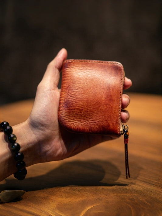Vintage Zipper Cards Holder Coin Wallet