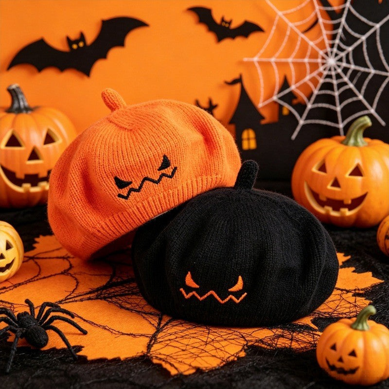 Retro Halloween Pumpkin Autumn Style Print Hat