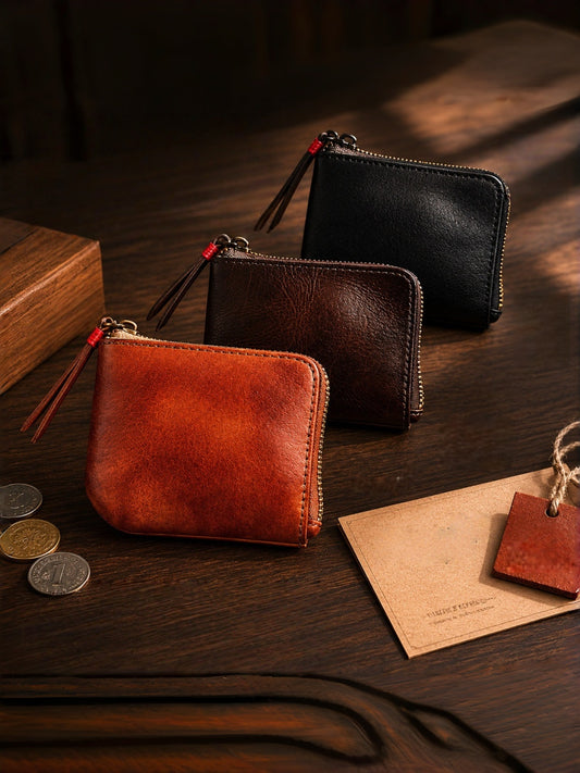 Vintage Zipper Cards Holder Coin Wallet