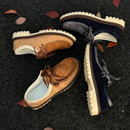 Retro Suede Lace-up Warm Shoes