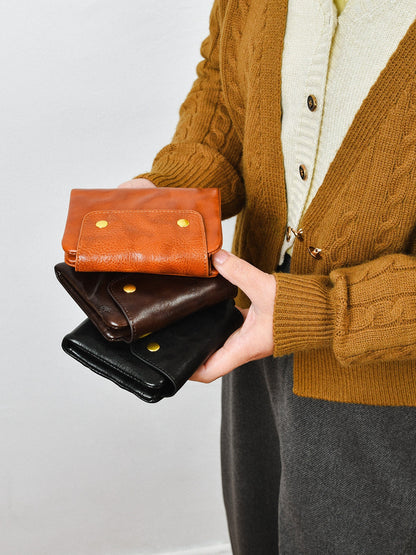 Retro Handmade Leather Short Wallet
