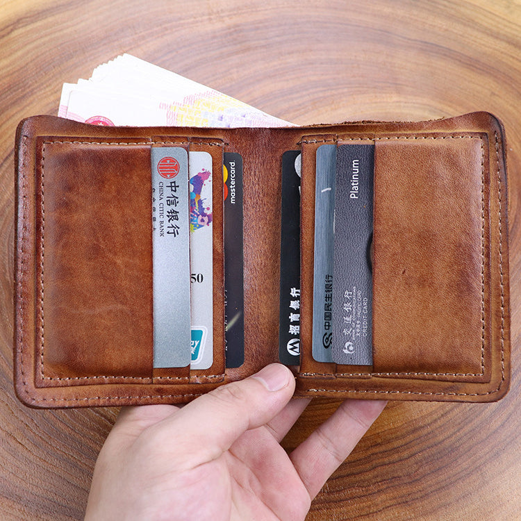 Retro Handmade Leather Card Wallets