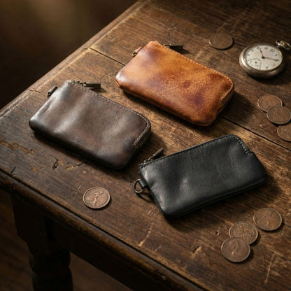 Vintage Leather Handmade Card Wallet
