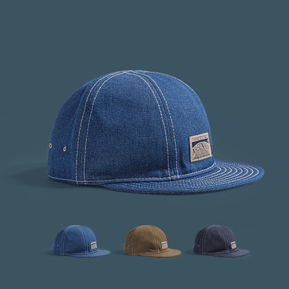Retro Denim Flip Hat Beret Casual Cap Adjustable Hat
