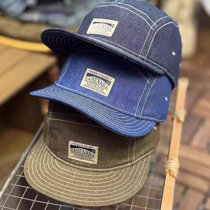 Retro Denim Flip Hat Beret Casual Cap Adjustable Hat