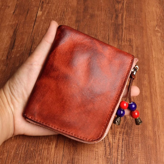 Vintage Zipper Cards Holder Coin Wallet