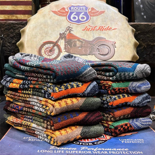 Winter colorful mid-calf socks thickened ethnic style boot socks