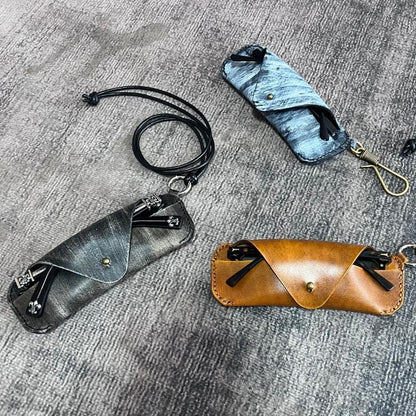 Retro Tanned Leather Glasses Case