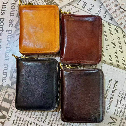Vintage Leather Handmade Card Wallet