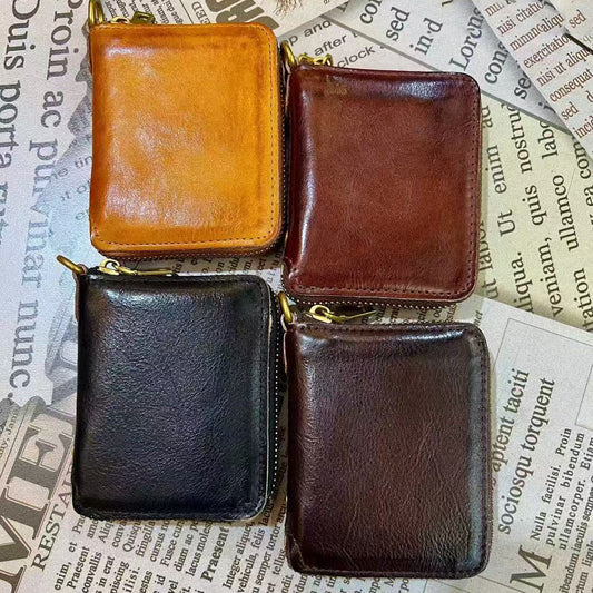 Vintage Leather Handmade Card Wallet