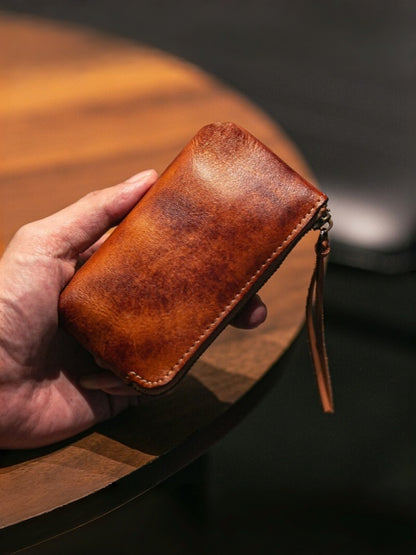 Vintage Zipper Cards Holder Coin Wallet