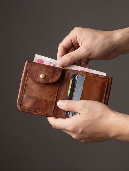Retro Handmade Tanned Leather Wallet