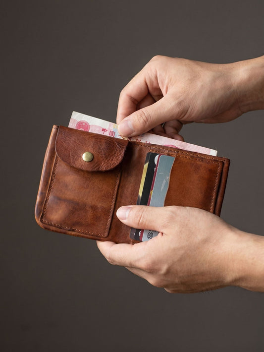 Retro Handmade Tanned Leather Wallet