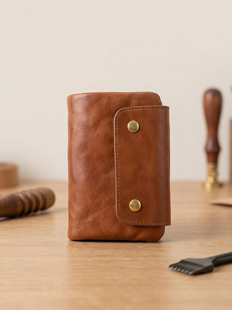 Retro Leather Handmade Short Wallets