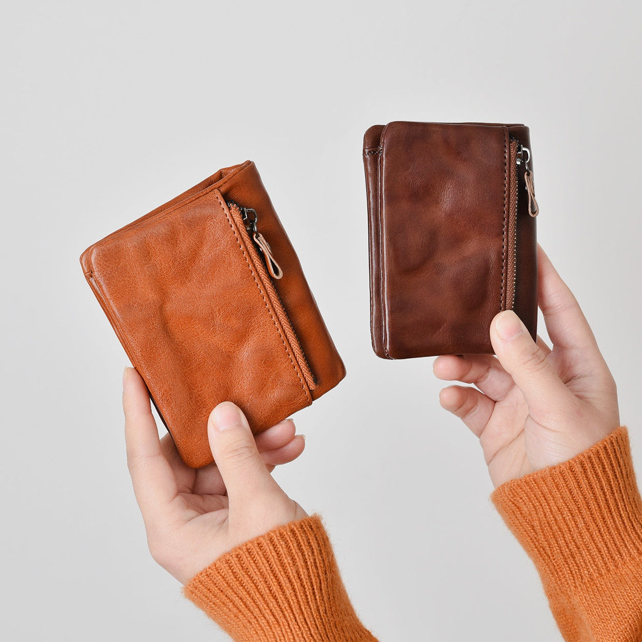 Retro Leather Handmade Short Wallets