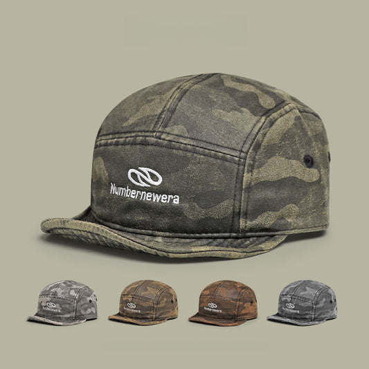 Retro Flip Hat Camouflage Beret Casual Cap Adjustable Hat