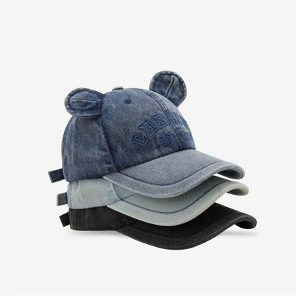 Denim Cute Little Bear Ear Baseball Cap