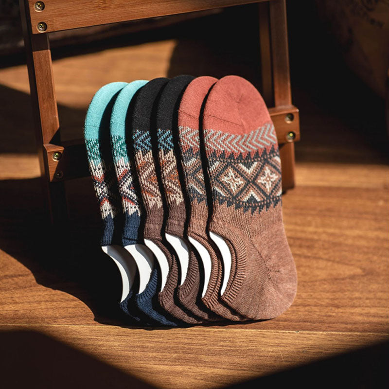 Retro Men's 6 Pairs Ethnic Style Socks