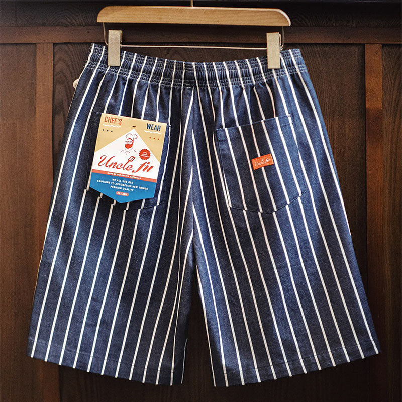 Retro Stripes Blended Casual Shorts