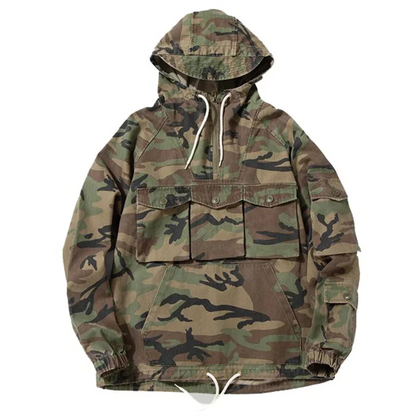 Retro Military Style Camouflage Casual Pullover Hoodies
