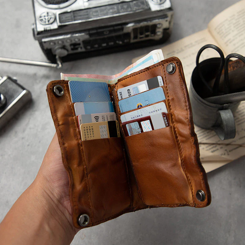 Retro Handmade Leather Wallet Multi-card Slots Wallet