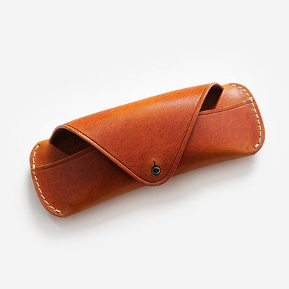 Retro Tanned Leather Glasses Case