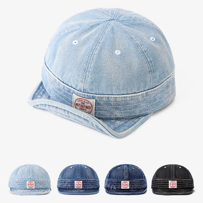 Retro Denim Flip Hat Beret Casual Cap Adjustable Hat