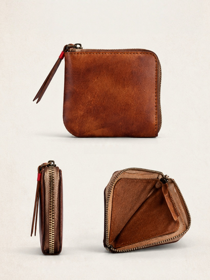 Vintage Zipper Cards Holder Coin Wallet