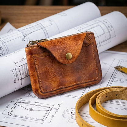 Vintage Leather Handmade Card Wallet