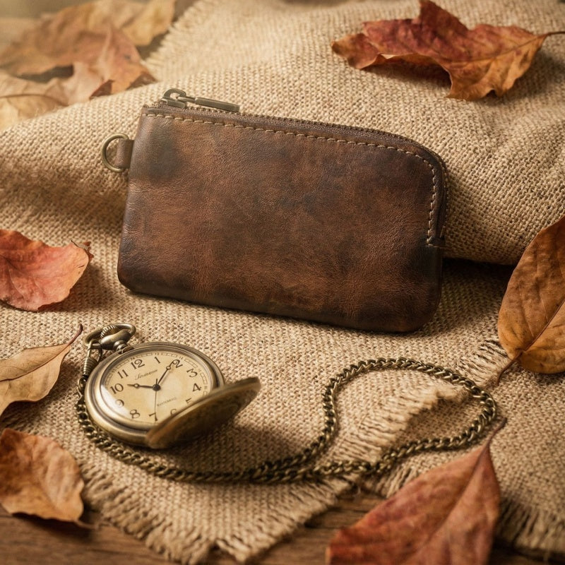 Vintage Leather Handmade Card Wallet